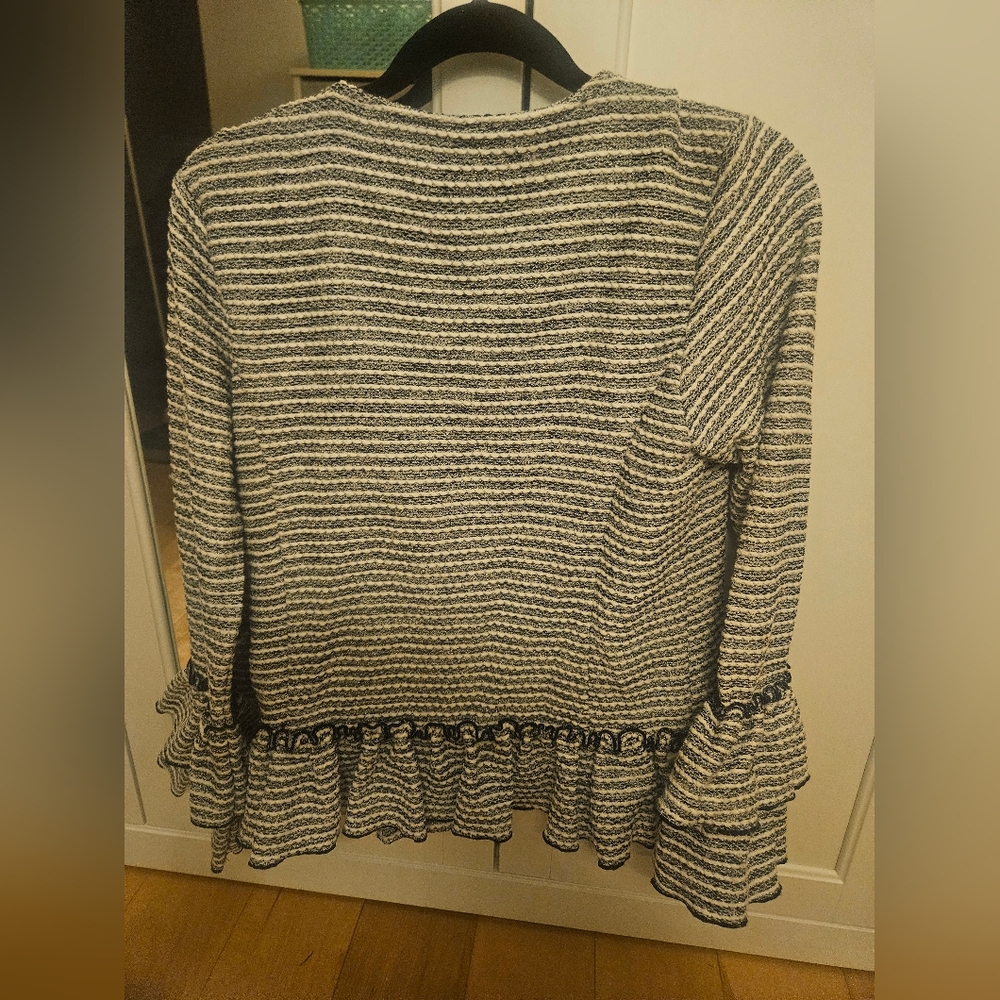 NWOT J.Crew Ruffle Sleeve Knit Jacket - Picture 6 of 9